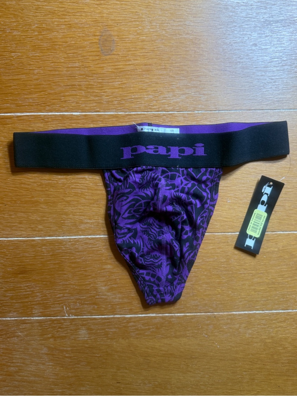 Men’s Papi Purple Floral Print Men's G String Underwear L 36-38